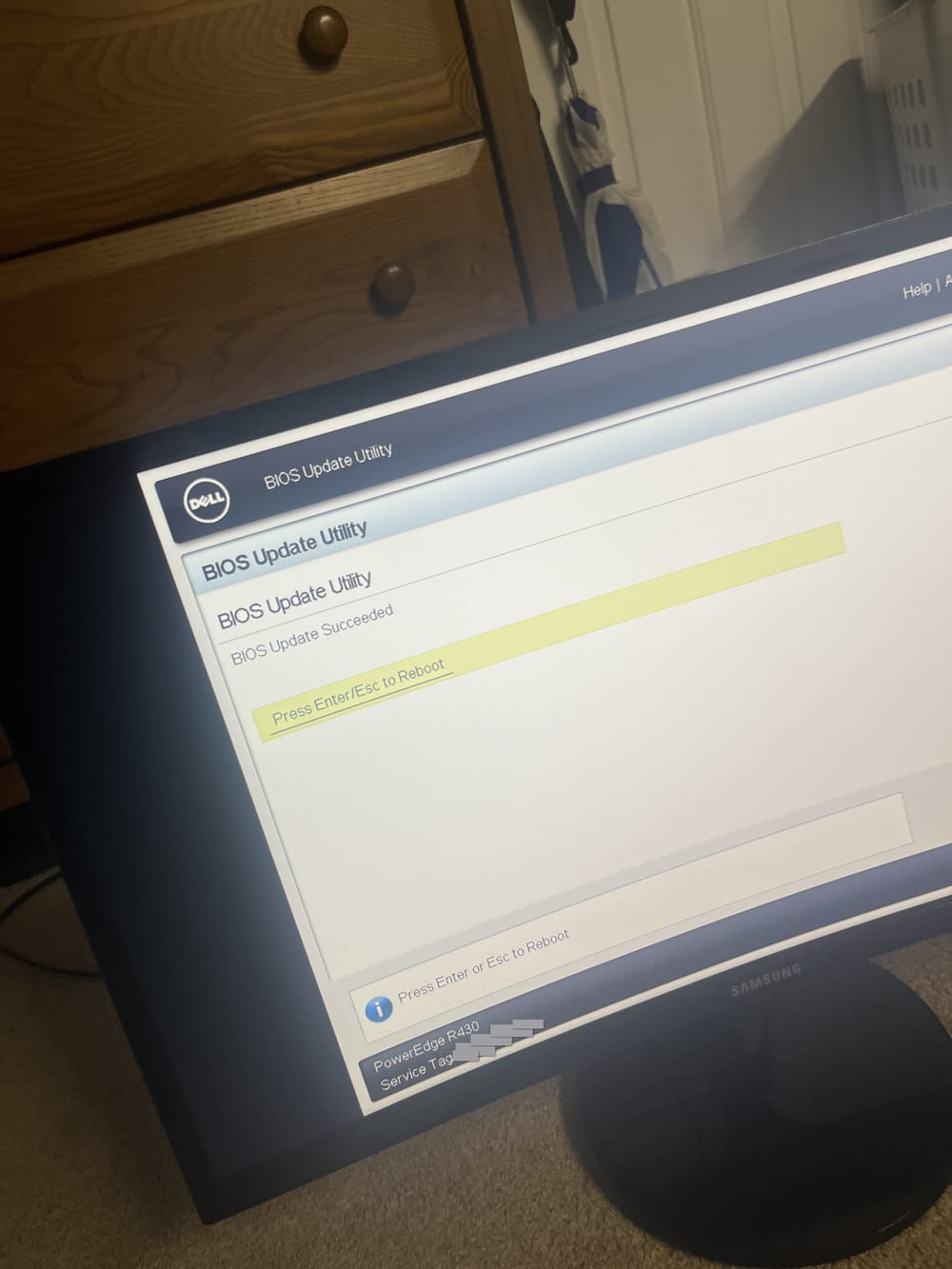 I didn’t have an iDRAC license properly setup at the time I did this, so I couldn’t remote in for a screenshot