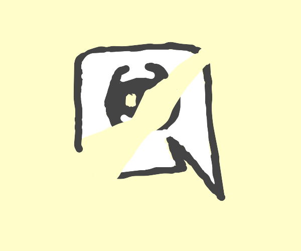 Drawn image of the discord logo, with a split through it