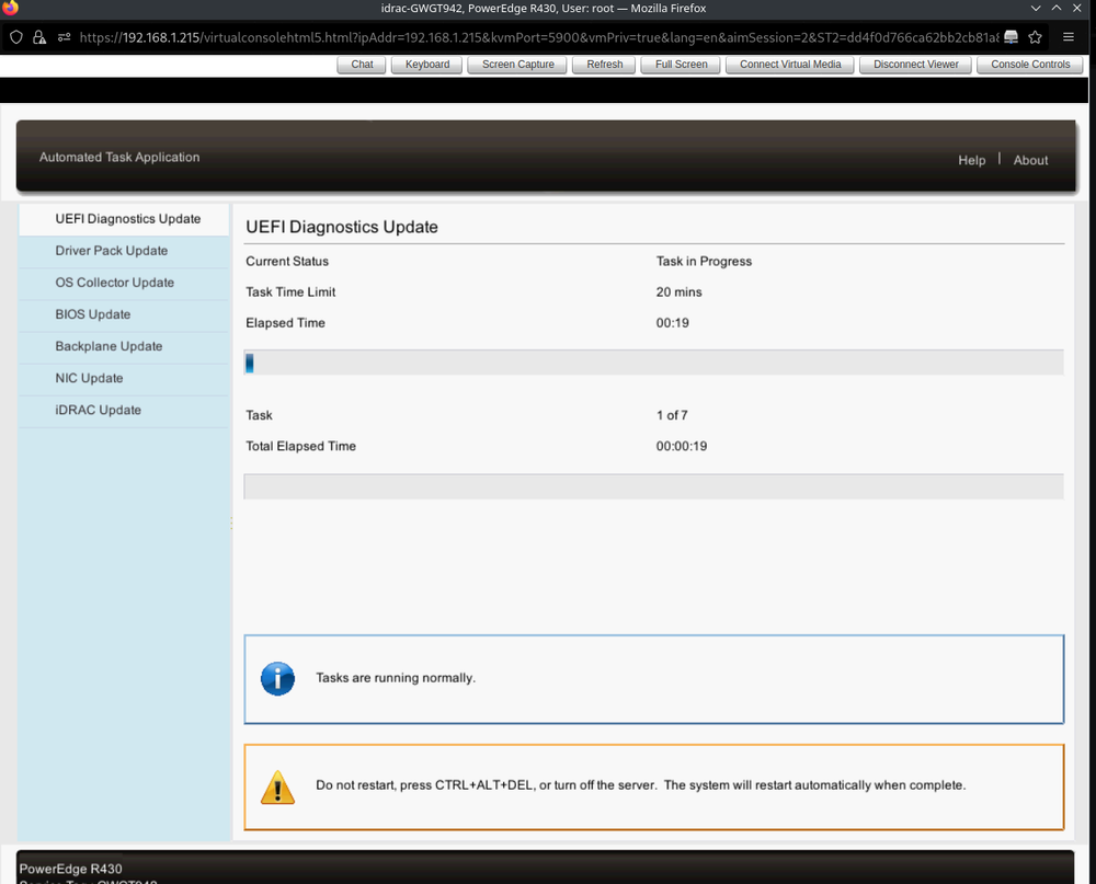 The Lifecycle Controller installing firmware updates