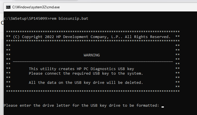 The HP 4-1 USB creation utility